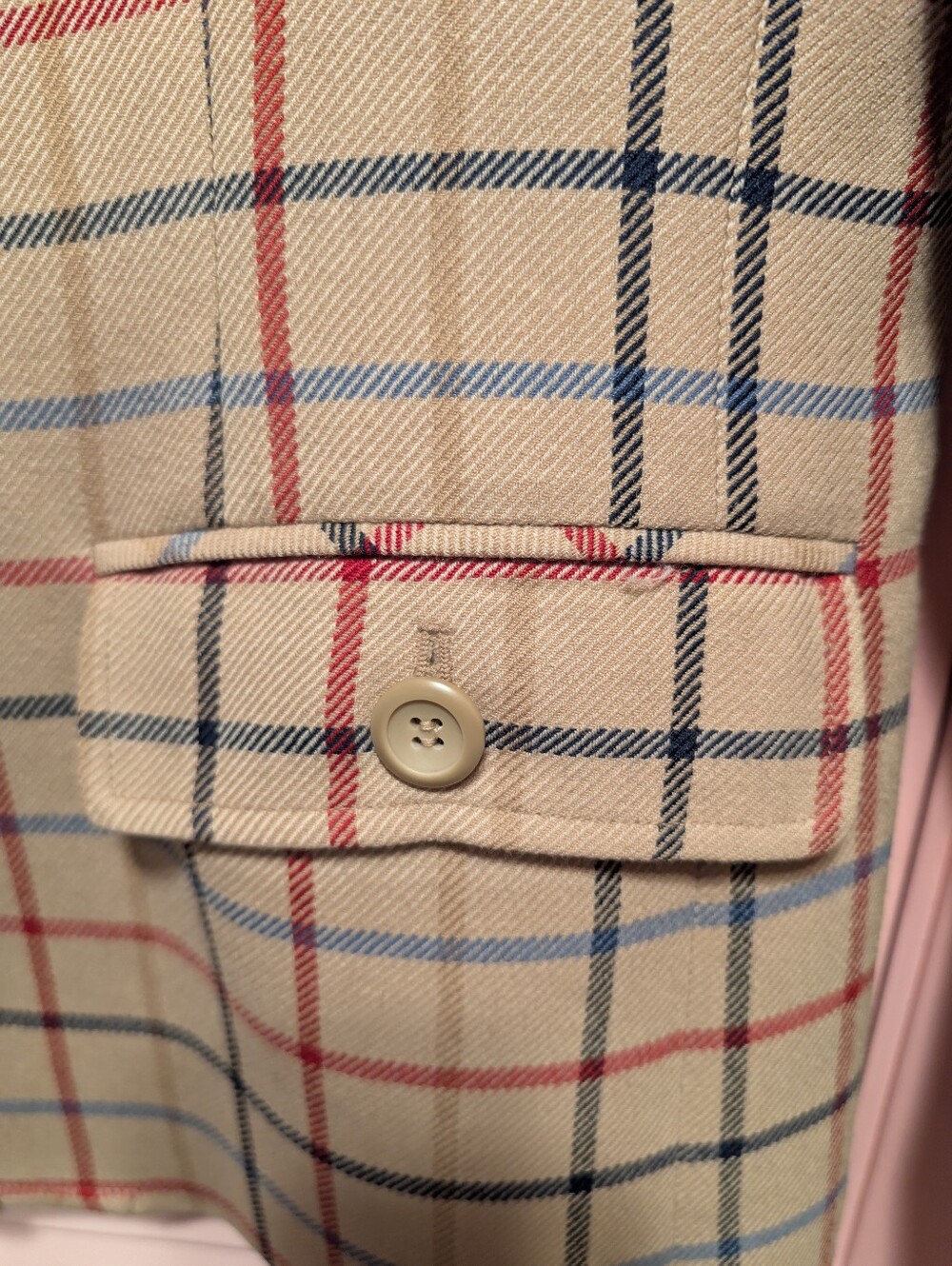 Vintage Pendleton Blazer Beige Plaid Wool Made In The USA Size 8 - Picture 2 of 8